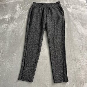 Heather Pants Womens Small Black Knit Jogger Elastic Waist Cuffed Pockets USA